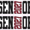 StickerTalk Maroon Senior 2027 Vinyl Sticker Sheet, 5 inches by 2 inches