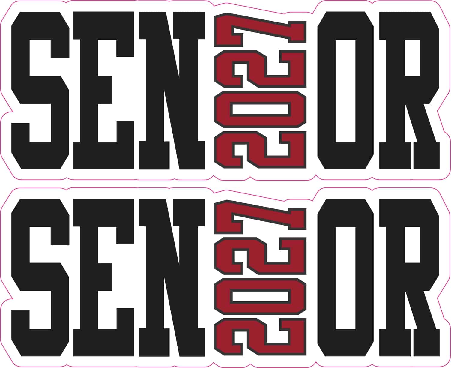 StickerTalk Maroon Senior 2027 Vinyl Sticker Sheet, 5 inches by 2 inches