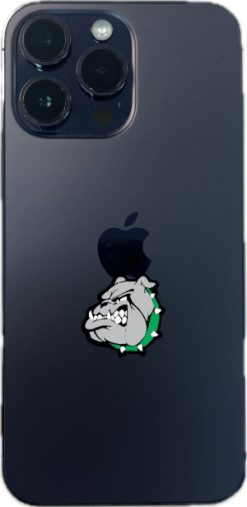 StickerTalk Left Facing Green Bulldog Mascot Vinyl Sticker Sheet, 1 inch by 1 inch