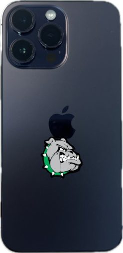 StickerTalk Right Facing Green Bulldog Mascot Vinyl Sticker Sheet, 1 inch by 1 inch
