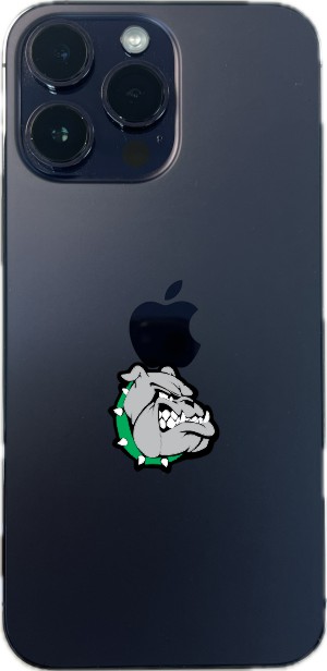 StickerTalk Right Facing Green Bulldog Mascot Vinyl Sticker Sheet, 1 inch by 1 inch