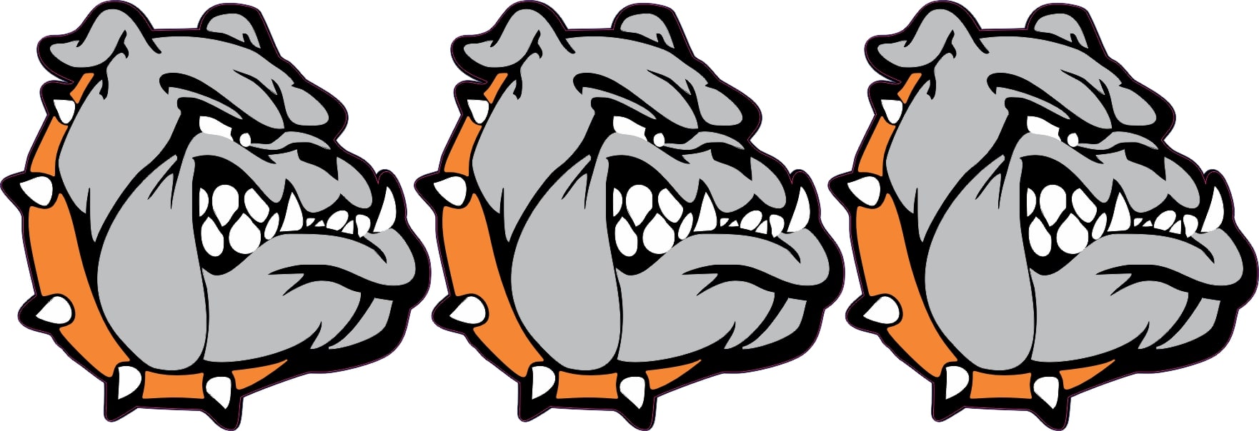 StickerTalk Right Facing Orange Bulldog Vinyl Sticker Sheet, 2 inches by 2 inches