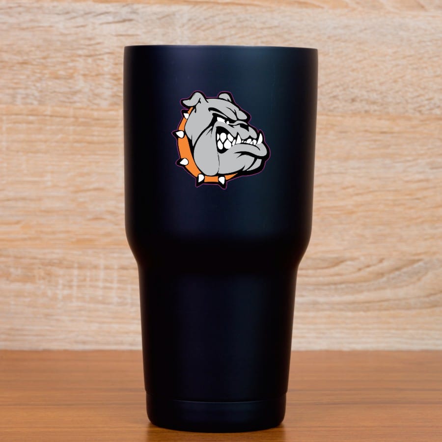 StickerTalk Right Facing Orange Bulldog Vinyl Sticker Sheet, 2 inches by 2 inches