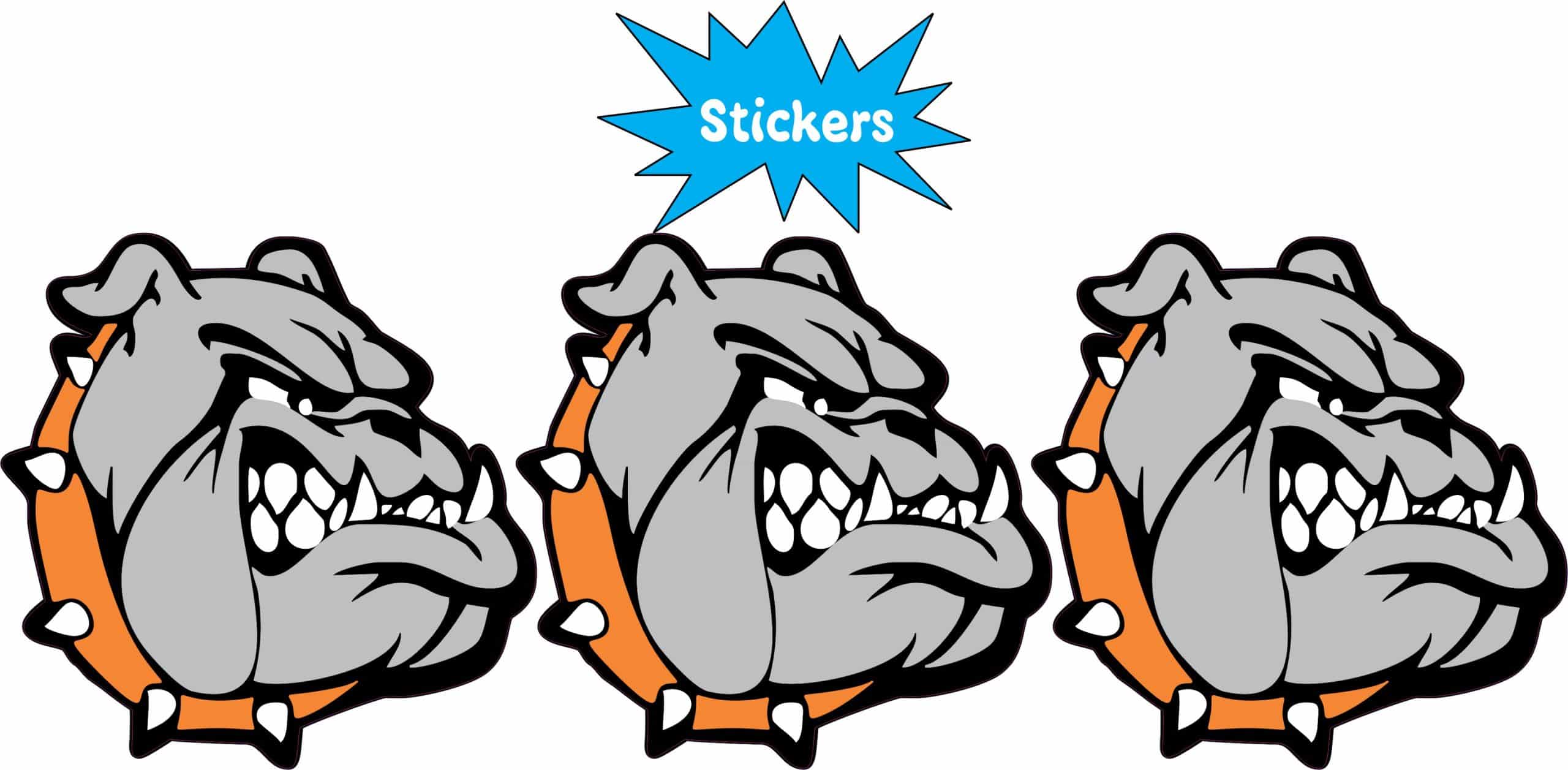StickerTalk Right Facing Orange Bulldog Vinyl Sticker Sheet, 2 inches by 2 inches