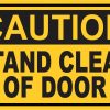 StickerTalk Caution Stand Clear of Door Vinyl Sticker, 5 inches by 3 inches