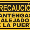 StickerTalk Spanish Caution Stand Clear of Door Magnet, 5 inches by 3 inches