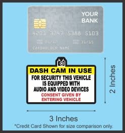 StickerTalk Dash Cam In Use Vinyl Sticker Sheet, 3 inches by 2 inches