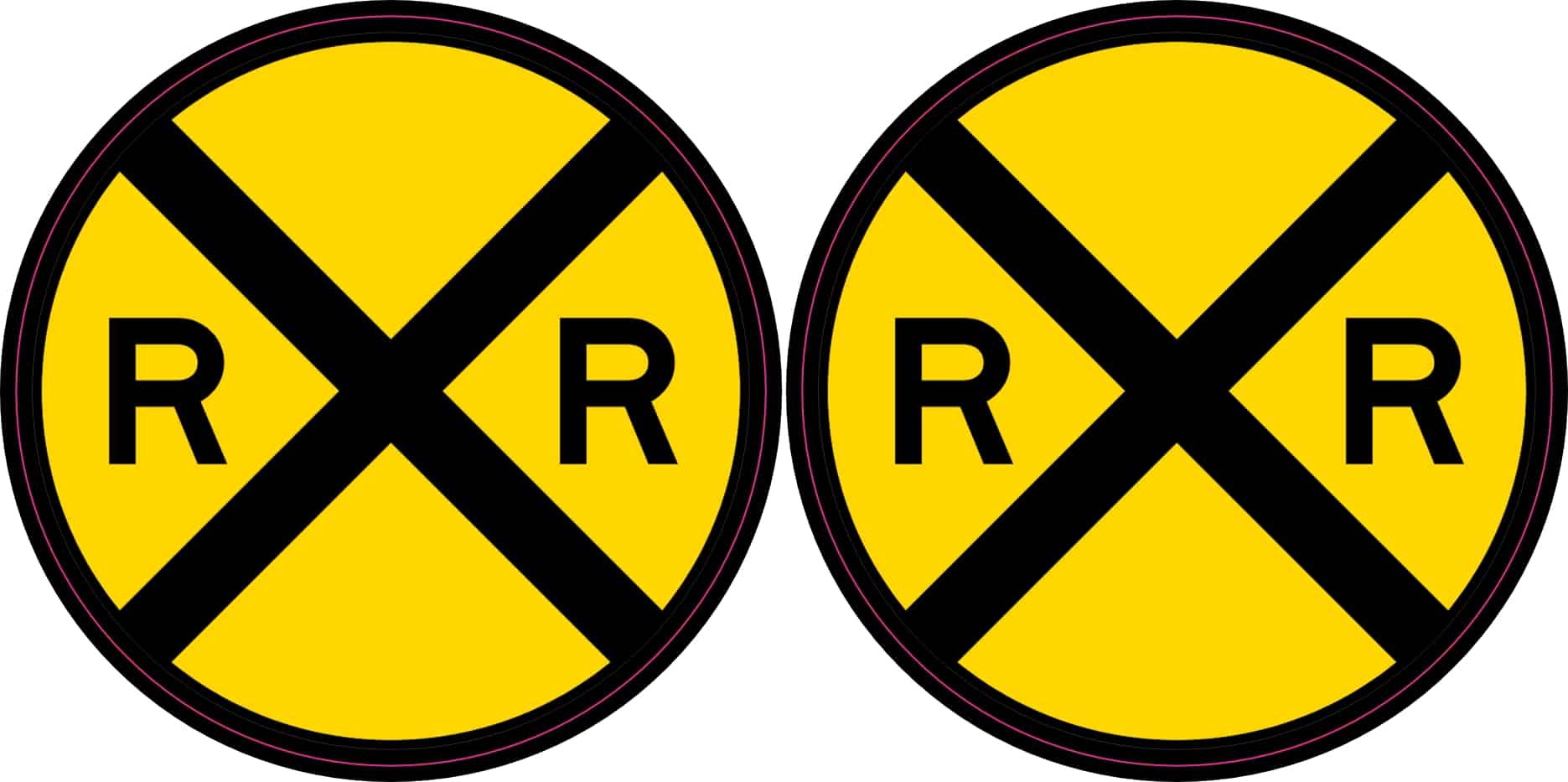 StickerTalk Railroad Crossing Circle Vinyl Sticker Sheet, 3 inches by 3 inches