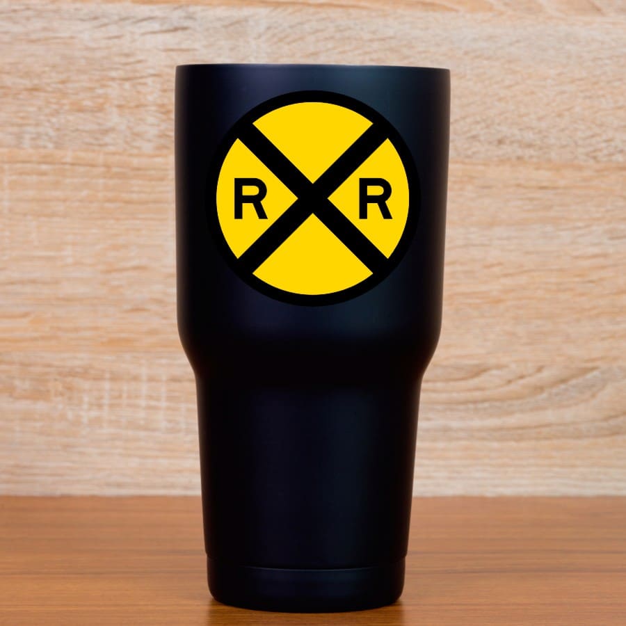 StickerTalk Railroad Crossing Circle Vinyl Sticker Sheet, 3 inches by 3 inches