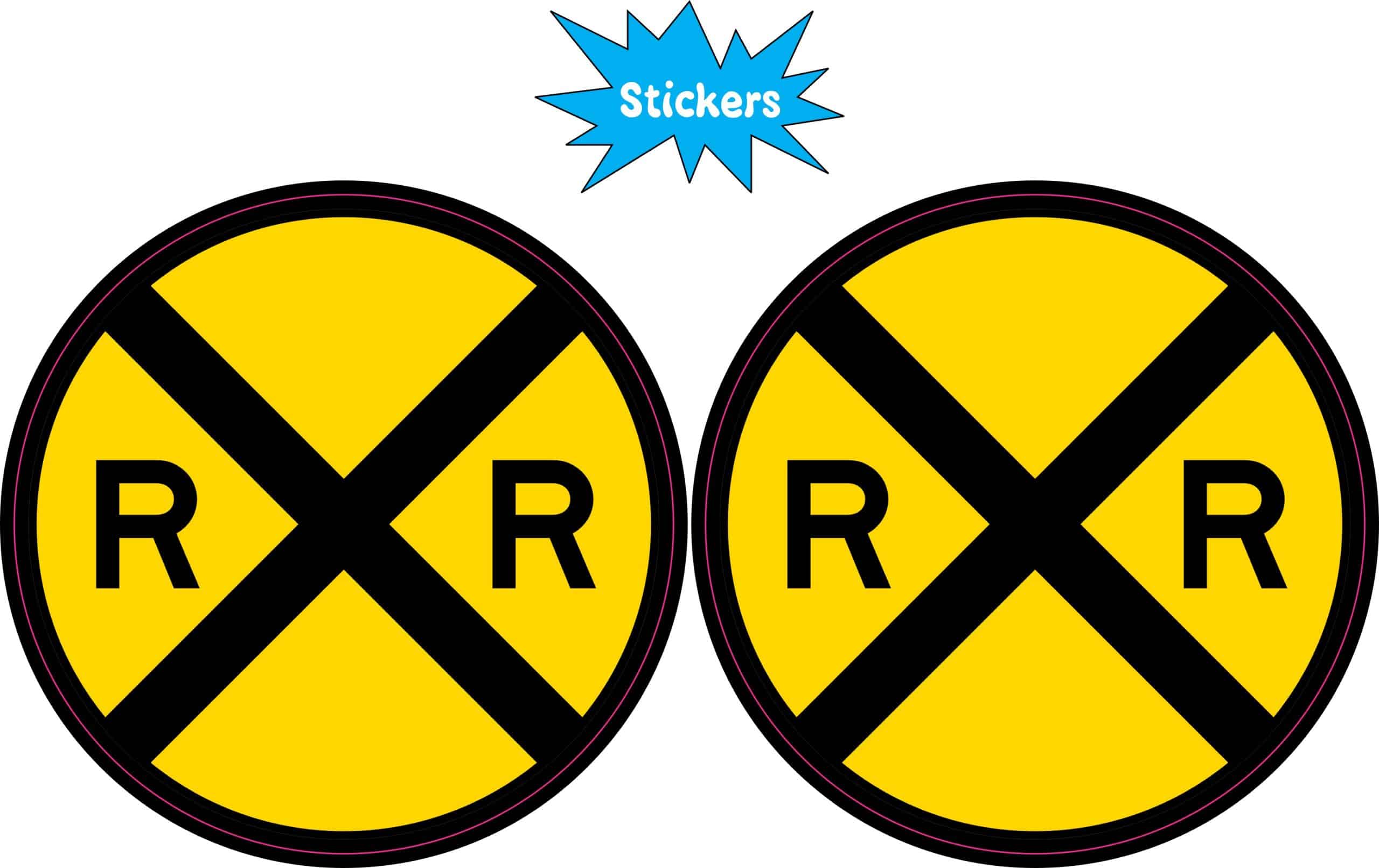 StickerTalk Railroad Crossing Circle Vinyl Sticker Sheet, 3 inches by 3 inches