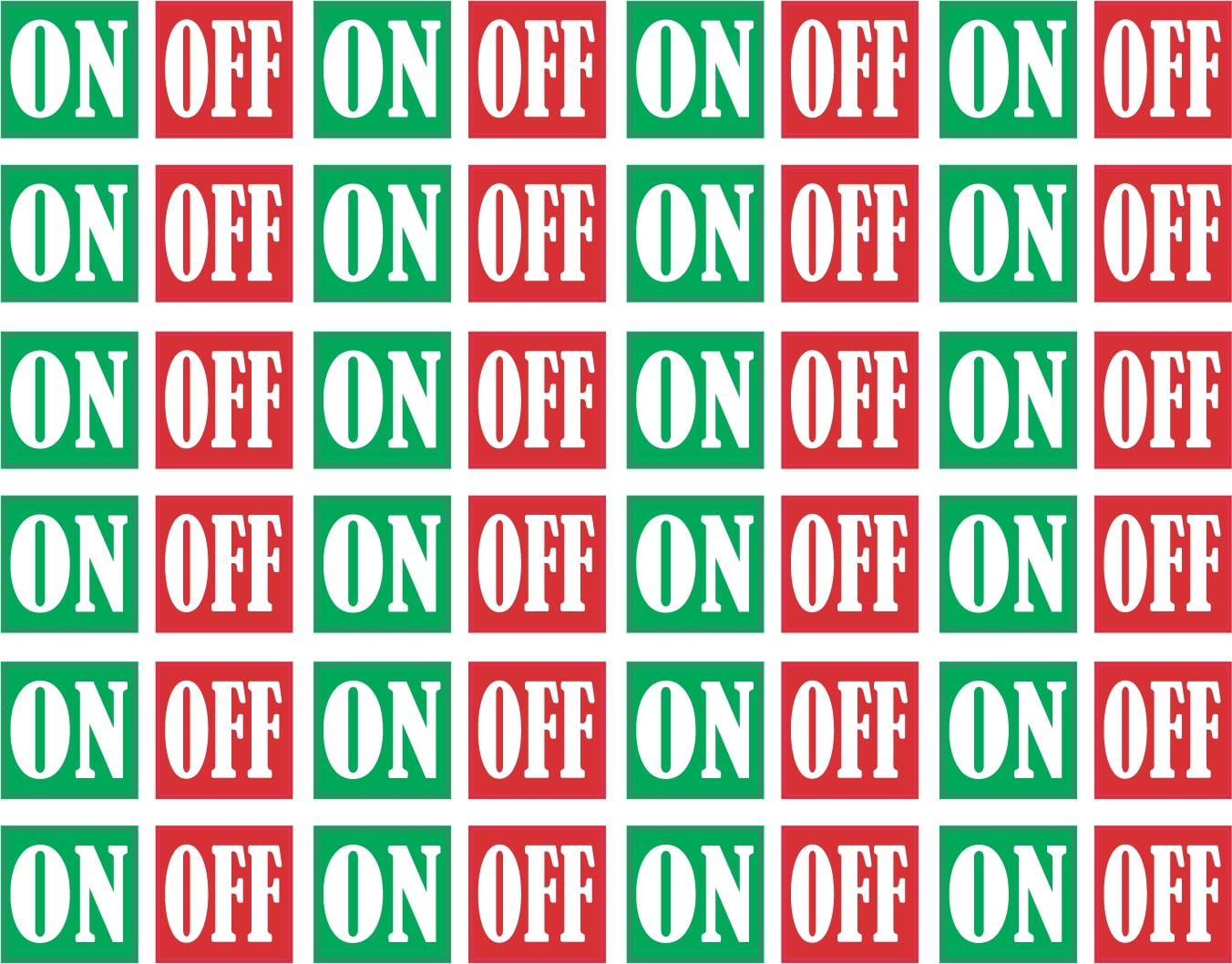 StickerTalk Green and Red On and Off Vinyl Sticker Sheet, 0.5 inch by 0.5 inch