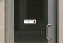 StickerTalk No Golf Clubs in Clubhouse Vinyl Sticker, 10 inches by 3 inches