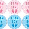 StickerTalk Gender Reveal Team Girl and Boy Vinyl Sticker Sheet, 2 inches by 2 inches