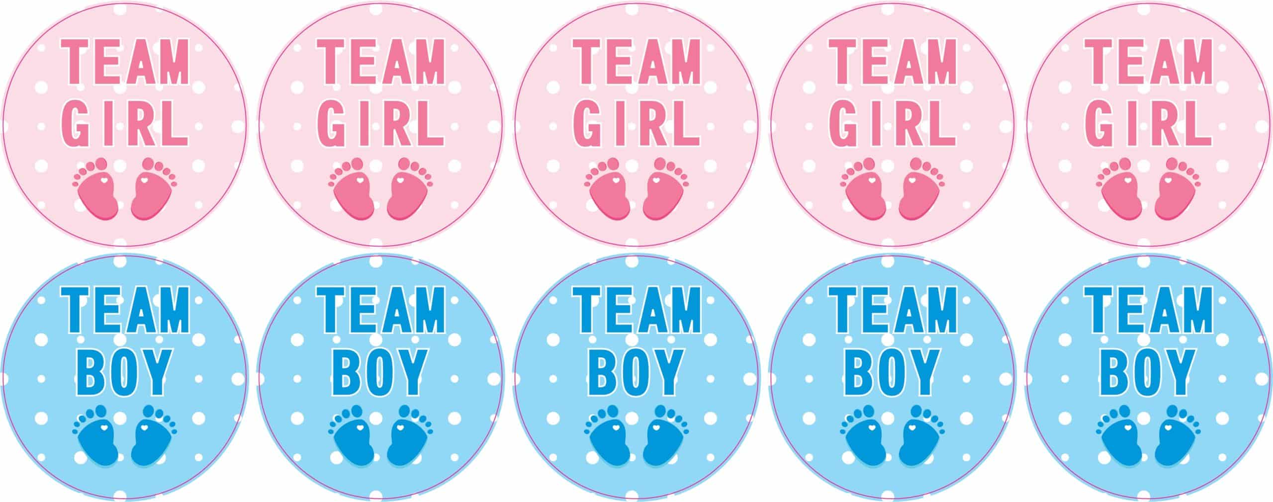StickerTalk Gender Reveal Team Girl and Boy Vinyl Sticker Sheet, 2 inches by 2 inches