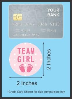 StickerTalk Gender Reveal Team Girl and Boy Vinyl Sticker Sheet, 2 inches by 2 inches