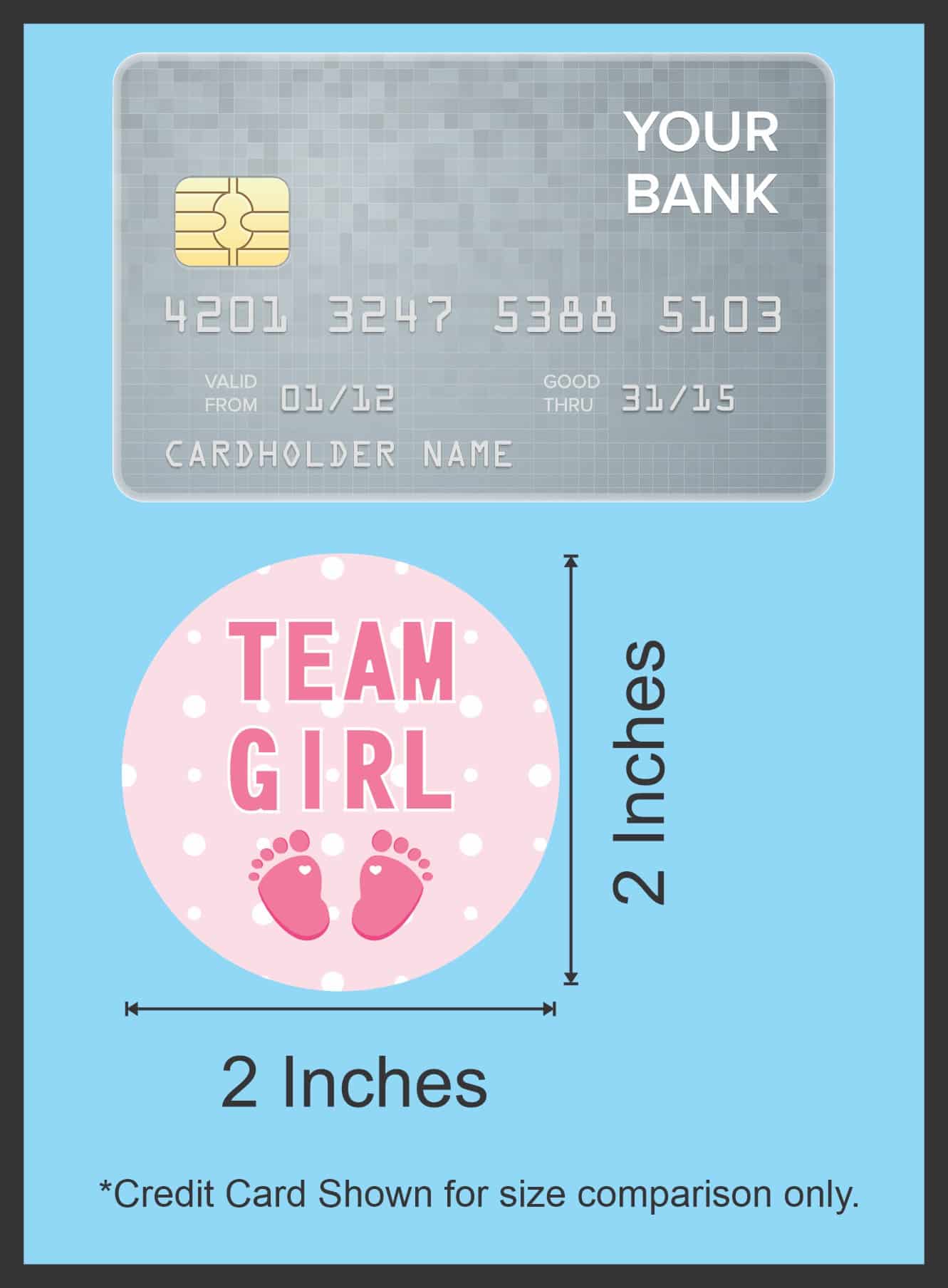 StickerTalk Gender Reveal Team Girl and Boy Vinyl Sticker Sheet, 2 inches by 2 inches