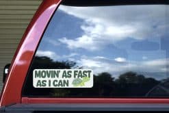 StickerTalk Movin' as Fast as I Can Turtle Vinyl Sticker, 10 inches by 3 inches