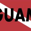 StickerTalk Guam Diver Down Flag Vinyl Sticker, 5 inches by 3 inches