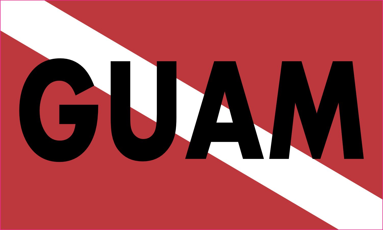 StickerTalk Guam Diver Down Flag Vinyl Sticker, 5 inches by 3 inches