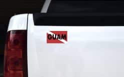 StickerTalk Guam Diver Down Flag Vinyl Sticker, 5 inches by 3 inches