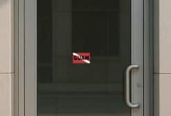StickerTalk Guam Diver Down Flag Vinyl Sticker, 5 inches by 3 inches