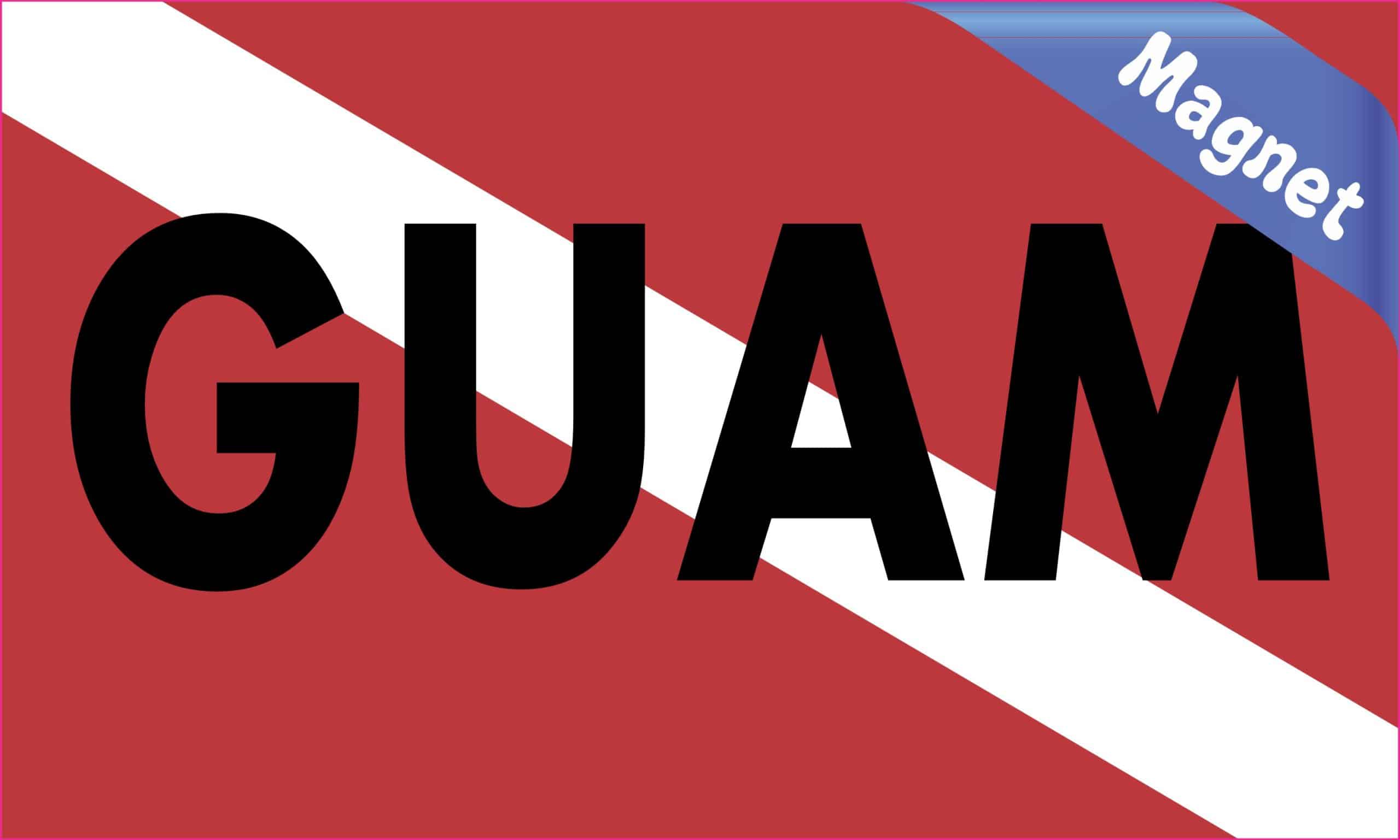 StickerTalk Guam Diver Down Flag Magnet, 5 inches by 3 inches