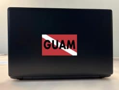 StickerTalk Guam Diver Down Flag Vinyl Sticker, 5 inches by 3 inches