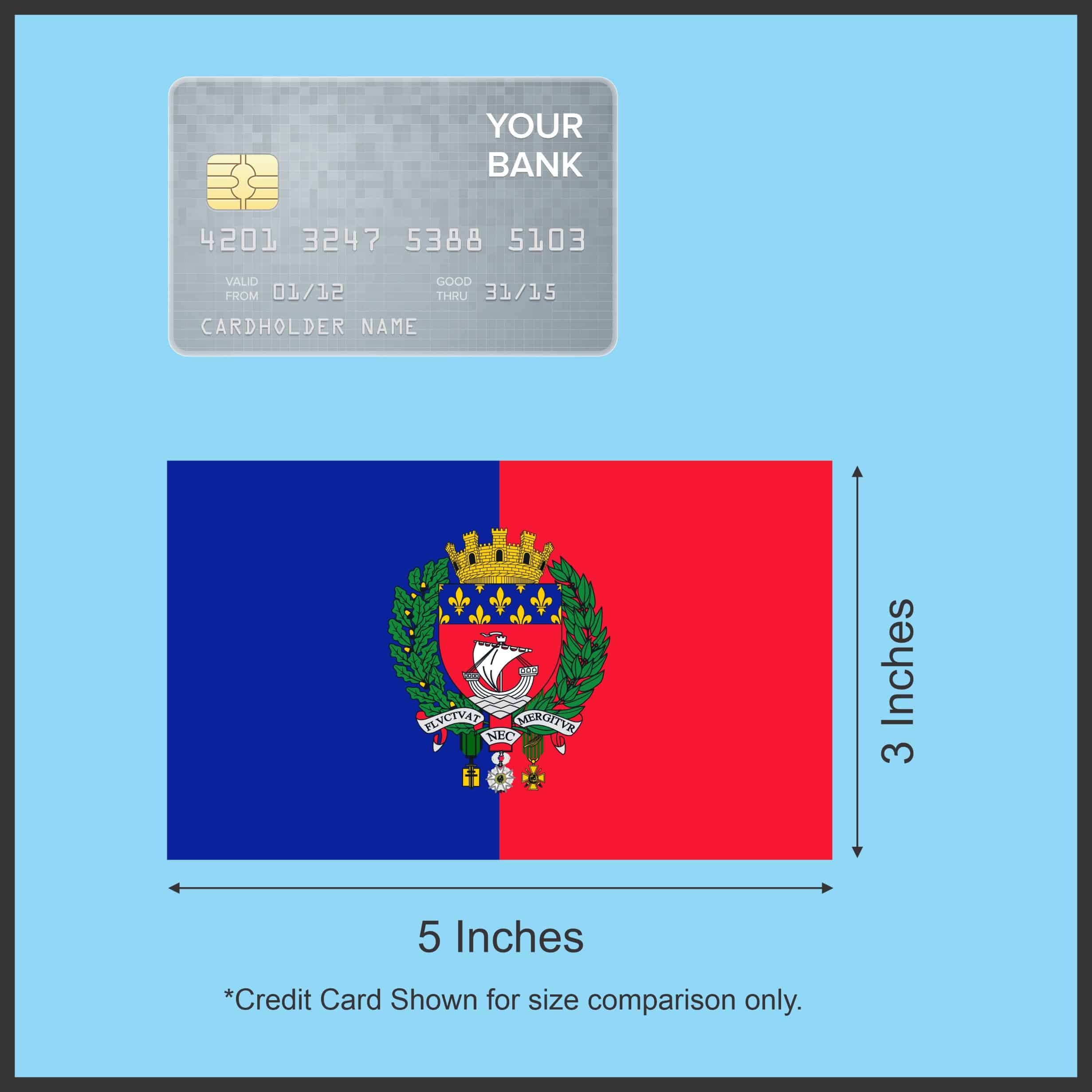 StickerTalk Paris Flag City Magnet, 5 inches by 3 inches