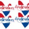 StickerTalk Amsterdam Heart Flag Vinyl Sticker Sheet, 3 inches by 2.5 inches