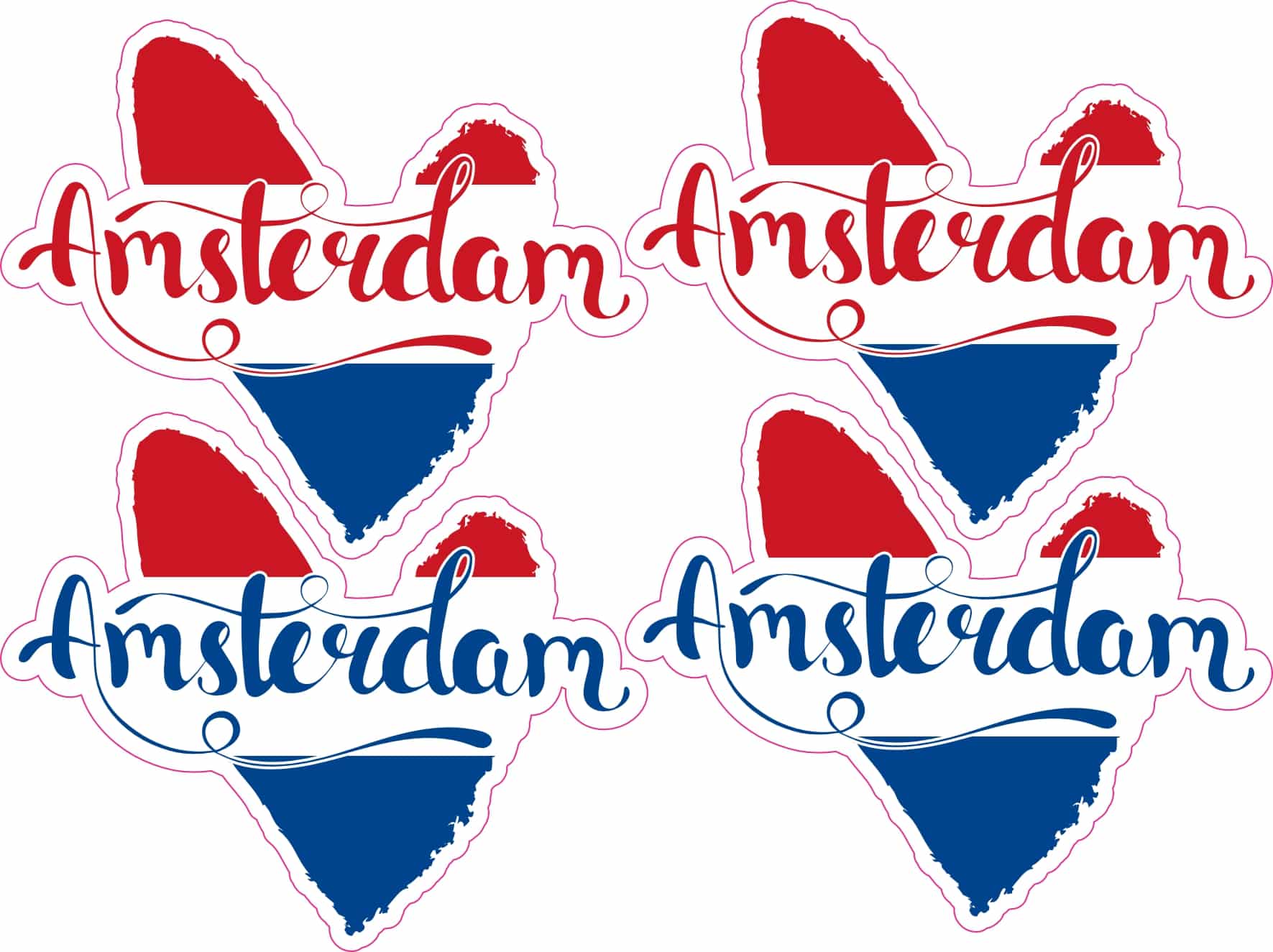 StickerTalk Amsterdam Heart Flag Vinyl Sticker Sheet, 3 inches by 2.5 inches