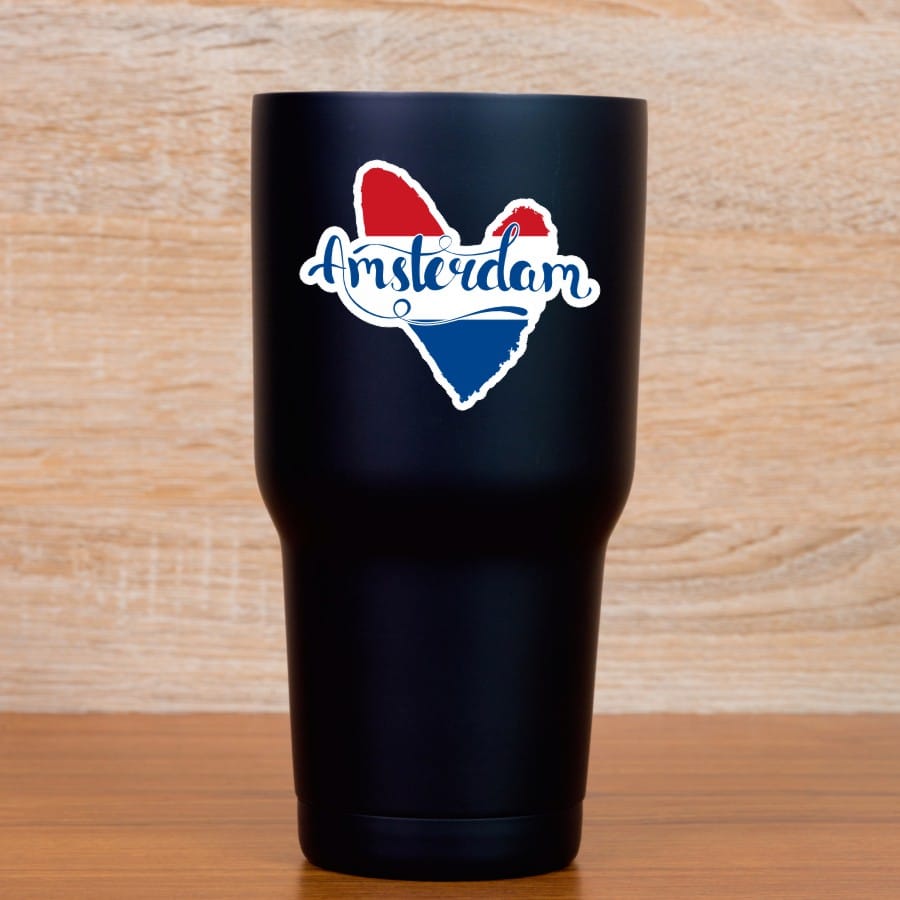 StickerTalk Amsterdam Heart Flag Vinyl Sticker Sheet, 3 inches by 2.5 inches