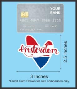 StickerTalk Amsterdam Heart Flag Vinyl Sticker Sheet, 3 inches by 2.5 inches