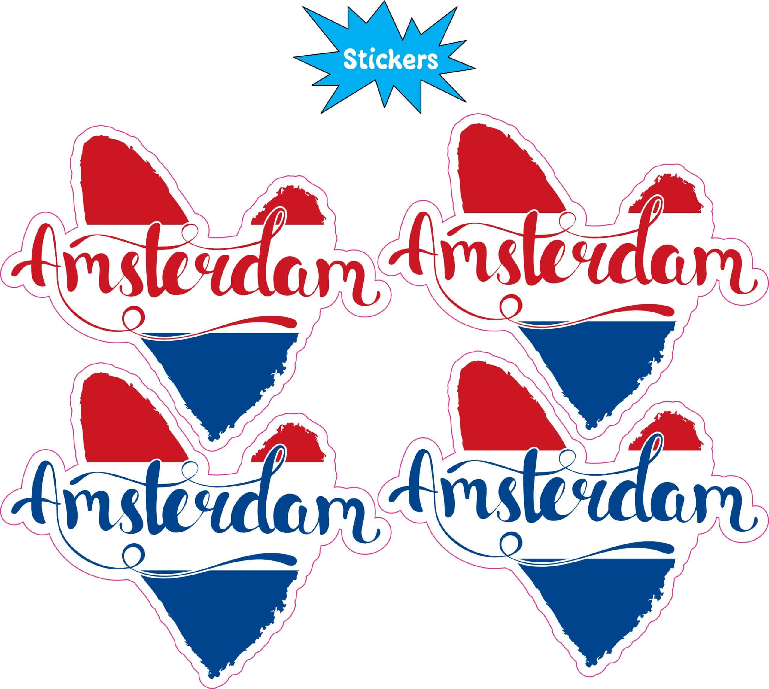 StickerTalk Amsterdam Heart Flag Vinyl Sticker Sheet, 3 inches by 2.5 inches