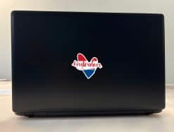 StickerTalk Amsterdam Heart Flag Vinyl Sticker Sheet, 3 inches by 2.5 inches