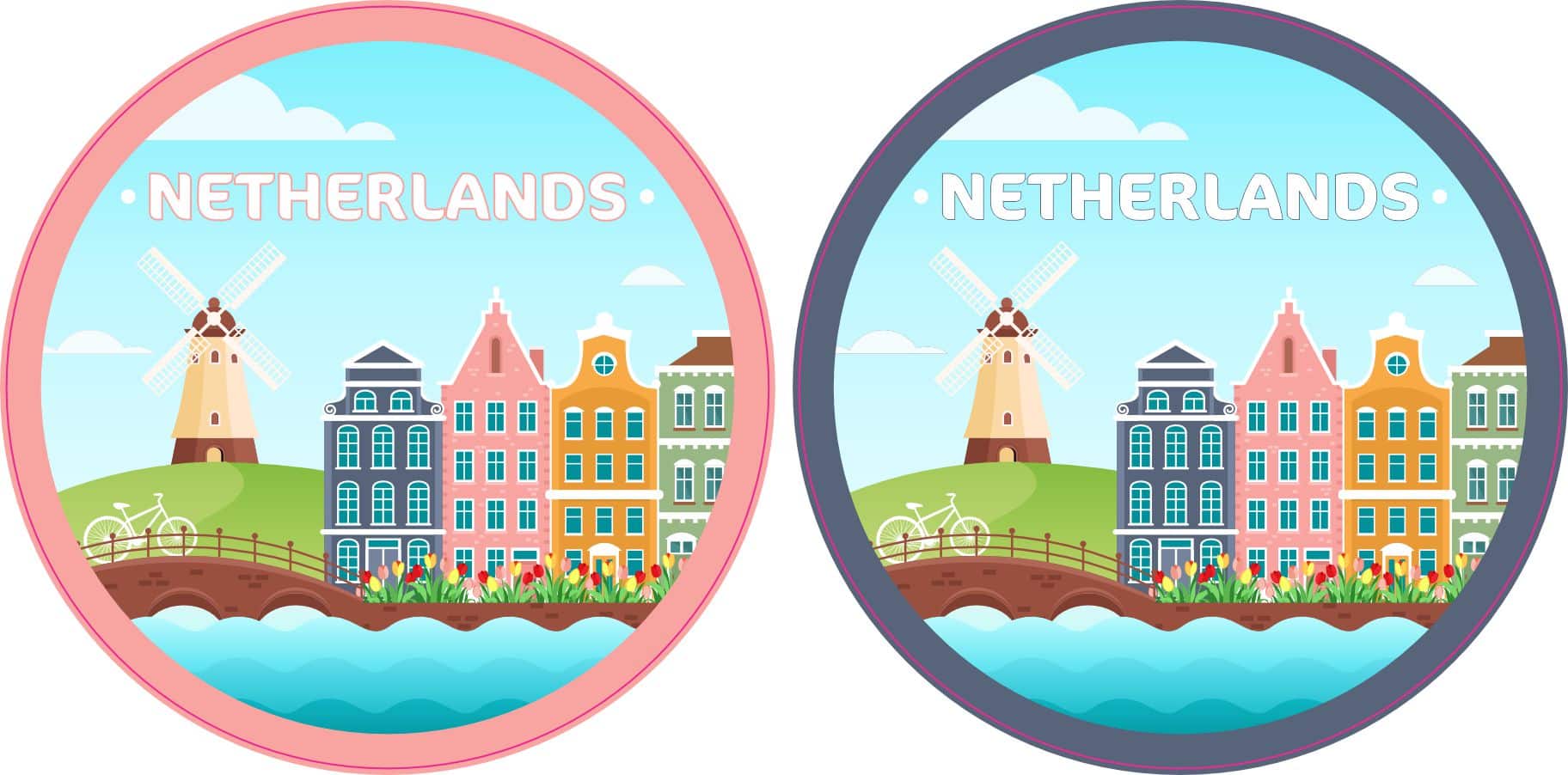 StickerTalk Netherlands Vinyl Sticker Sheet, 3 inches by 3 inches