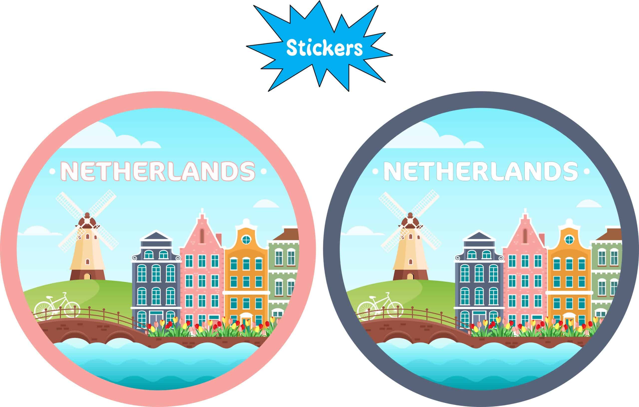 StickerTalk Netherlands Vinyl Sticker Sheet, 3 inches by 3 inches