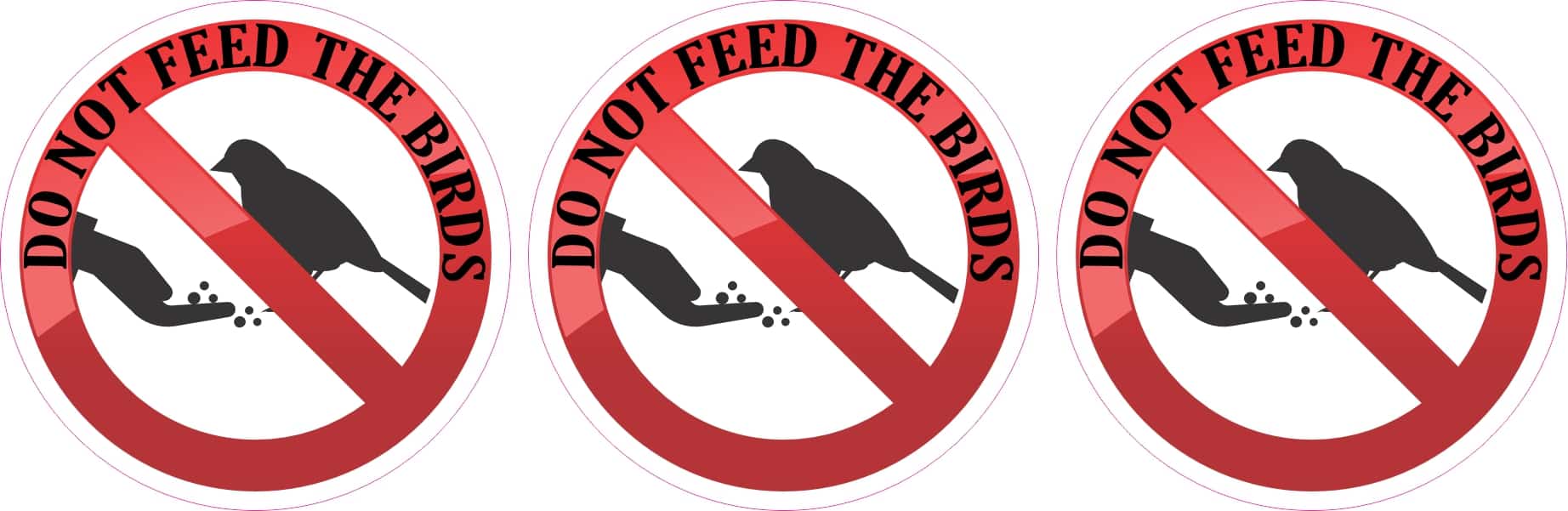 StickerTalk Do Not Feed the Birds Vinyl Sticker Sheet, 2 inches by 2 inches