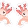 StickerTalk Mirrored Pink Axolotl Sticker Sheet, 3.5 inches by 2 inches