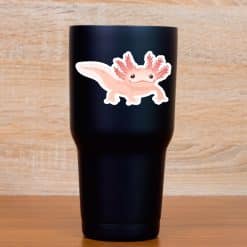StickerTalk Mirrored Pink Axolotl Sticker Sheet, 3.5 inches by 2 inches