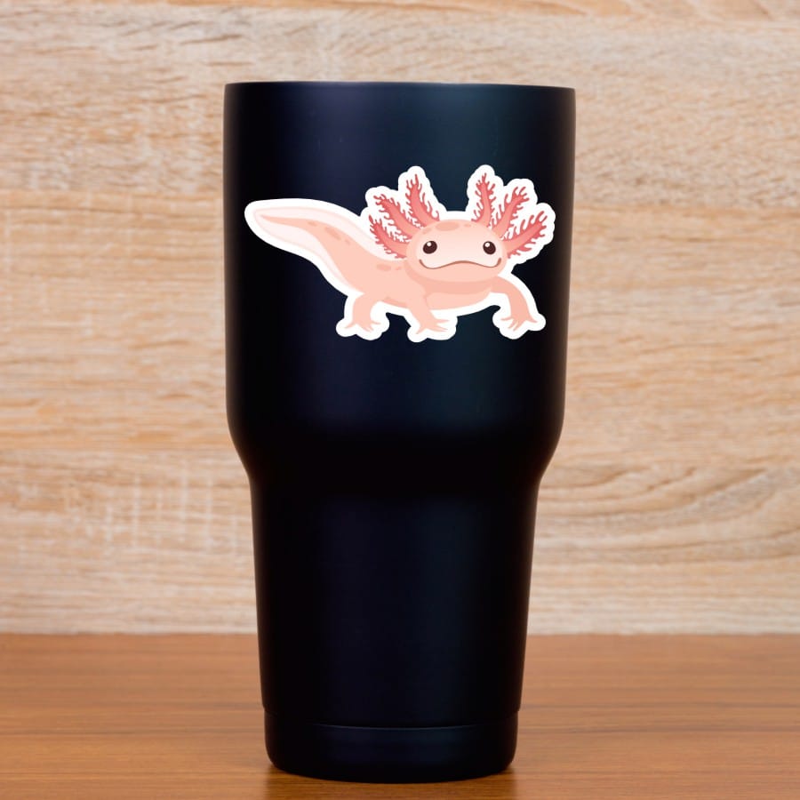 StickerTalk Mirrored Pink Axolotl Sticker Sheet, 3.5 inches by 2 inches