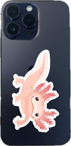 StickerTalk Mirrored Pink Axolotl Sticker Sheet, 3.5 inches by 2 inches