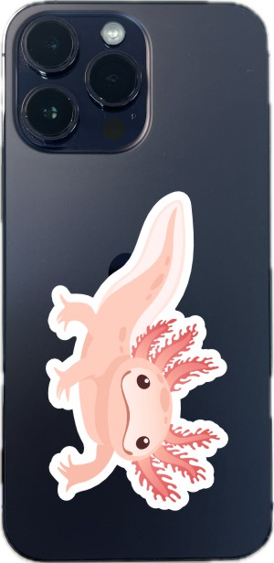 StickerTalk Mirrored Pink Axolotl Sticker Sheet, 3.5 inches by 2 inches