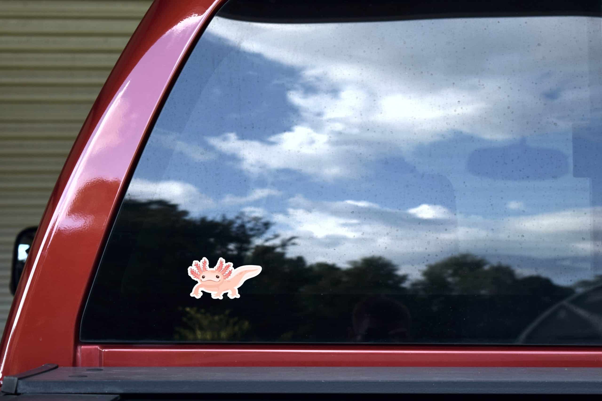 StickerTalk Mirrored Pink Axolotl Sticker Sheet, 3.5 inches by 2 inches