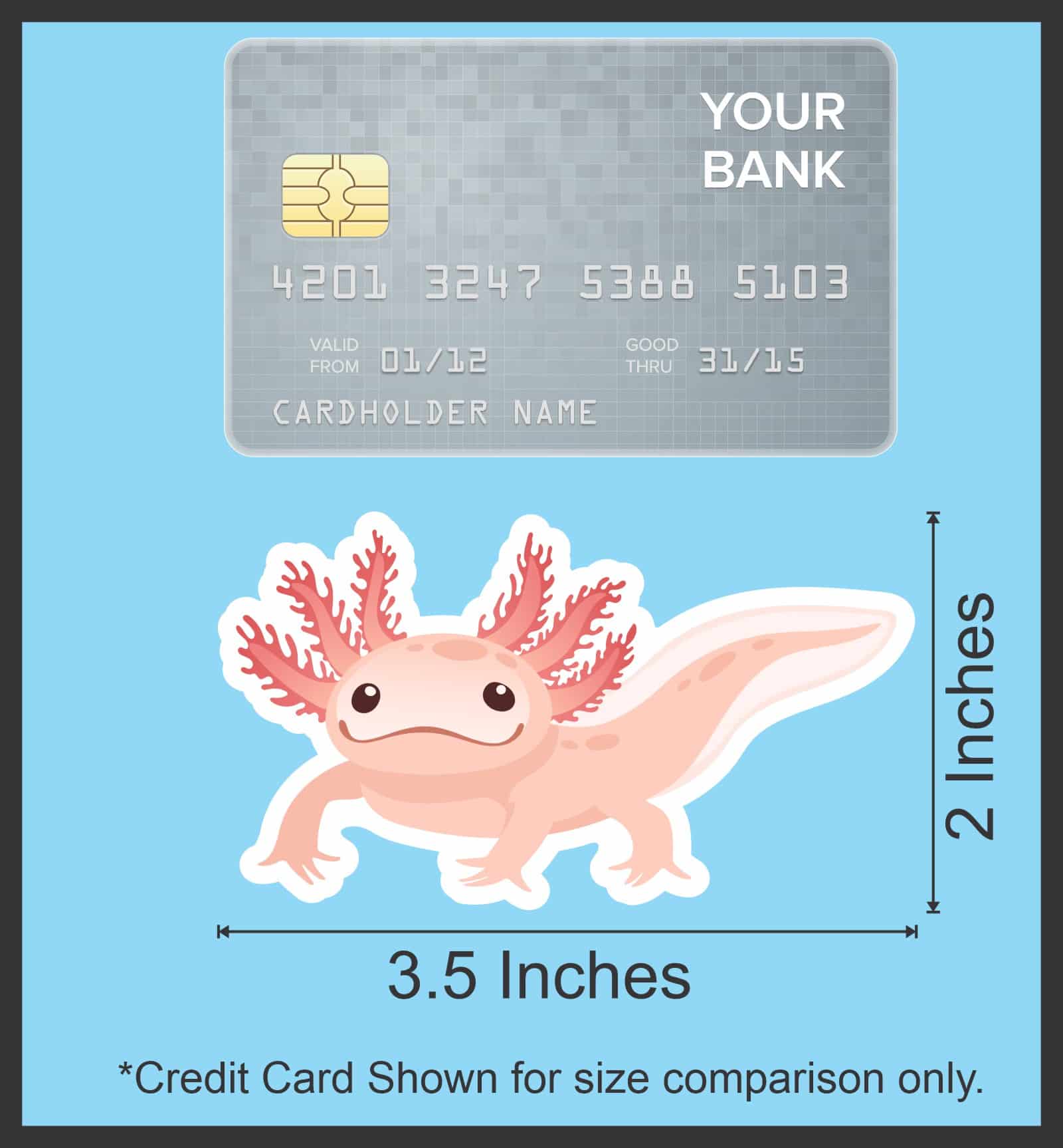 StickerTalk Mirrored Pink Axolotl Sticker Sheet, 3.5 inches by 2 inches