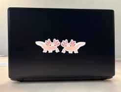 StickerTalk Mirrored Pink Axolotl Sticker Sheet, 3.5 inches by 2 inches