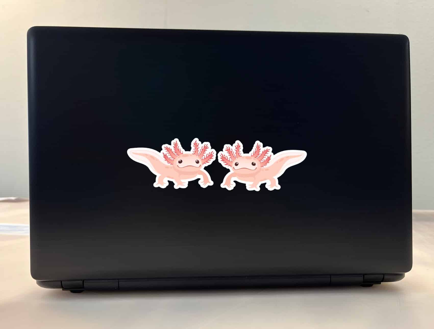 StickerTalk Mirrored Pink Axolotl Sticker Sheet, 3.5 inches by 2 inches