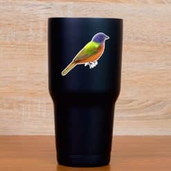 StickerTalk Mirrored Painted Bunting Bird Vinyl Sticker Sheet, 2.5 inches by 2.25 inches