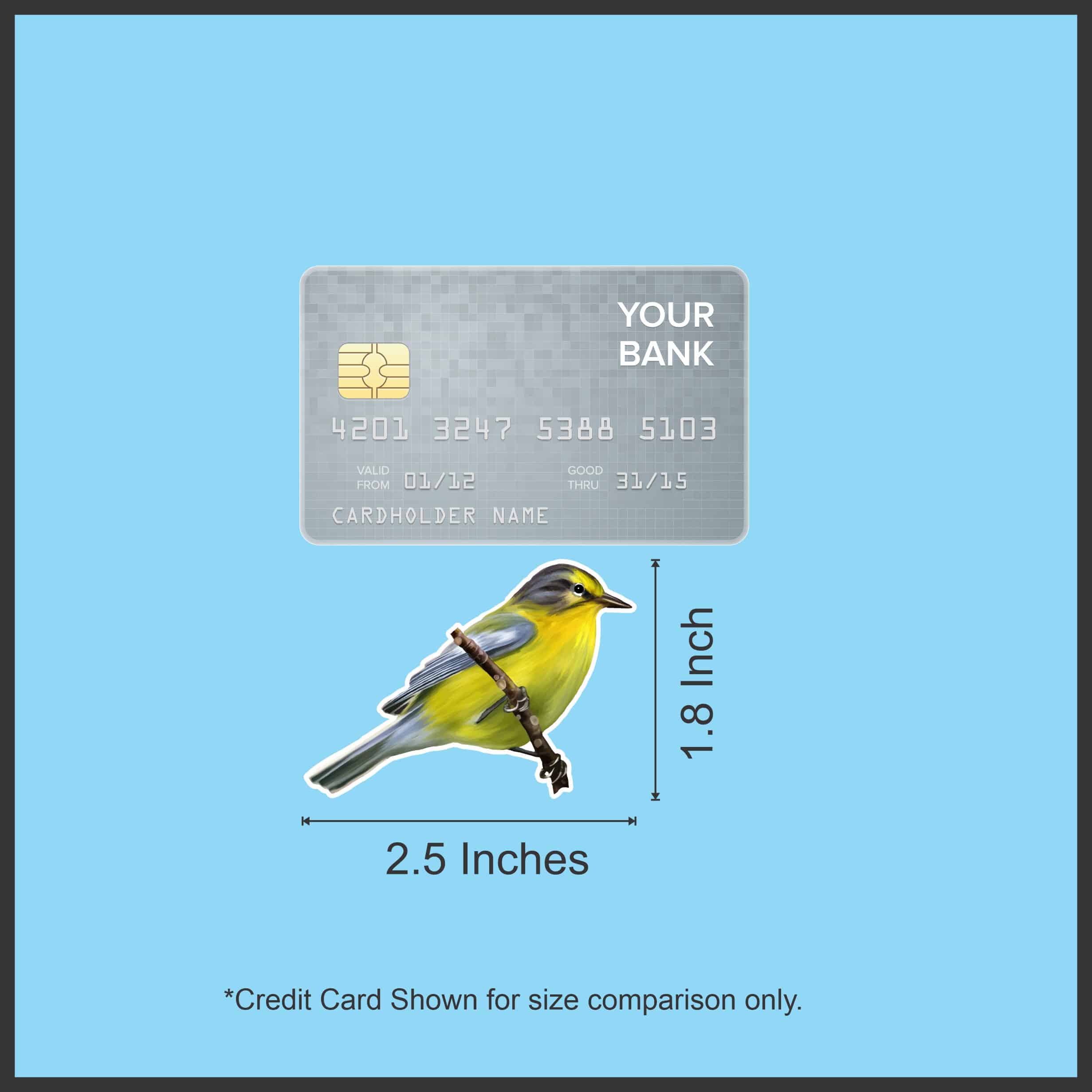 StickerTalk Mirror Image Pine Warblers on Branch Vinyl Sticker Sheet, 2.5 inches by 1.8 inches