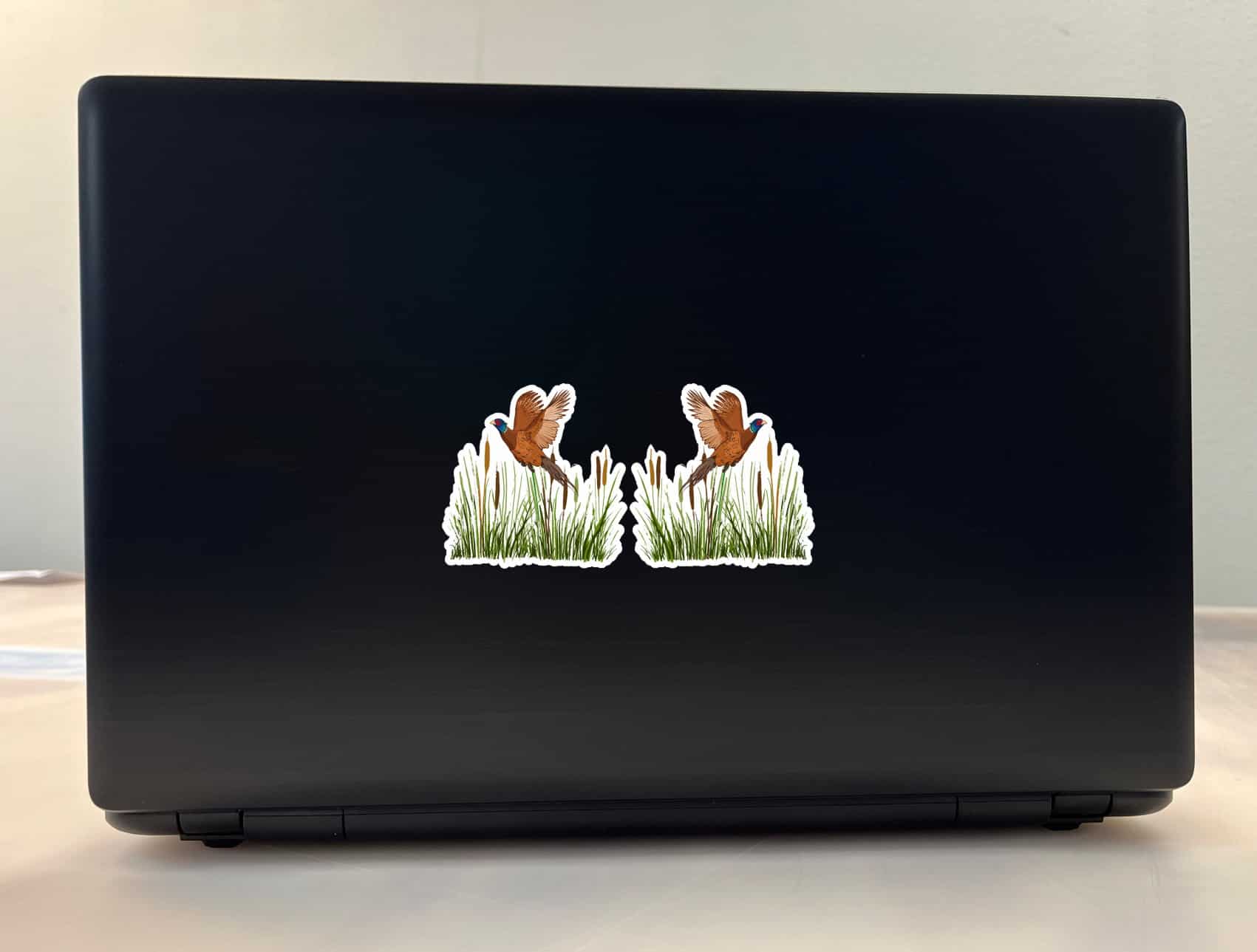 StickerTalk Ring-Necked Pheasant in Flight Mirror Image Vinyl Sticker Sheet, 2.5 inches by 2.5 inches