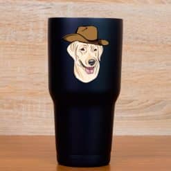 StickerTalk Cowboy Lab Dog Vinyl Sticker Sheet, 2.5 inches by 3 inches